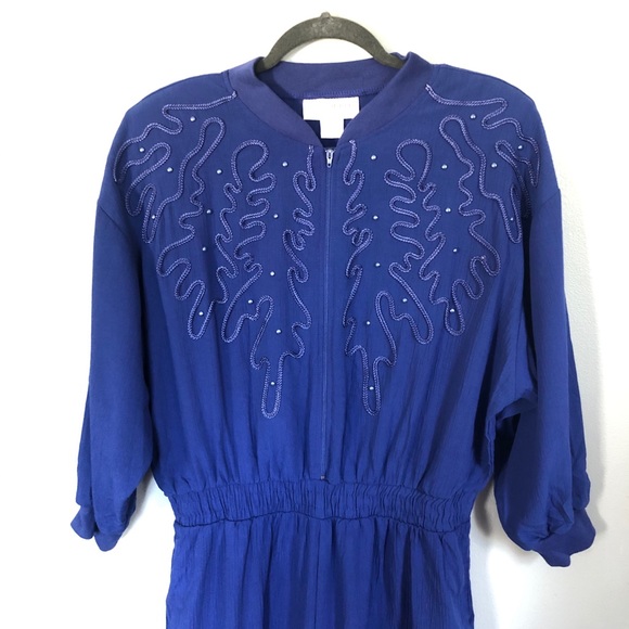 Vintage Adolfo Sport Blue Jumpsuit - Picture 3 of 7